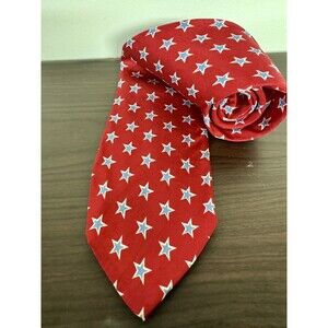 Vintage Polo Ralph Lauren Necktie Red with Stars Patriotic Nautical Election